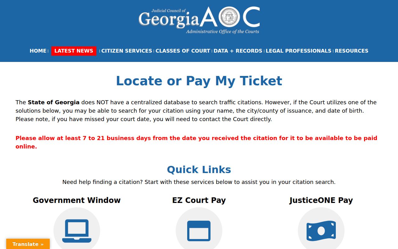 Treutlen County active warrant Georgia ticket database notice